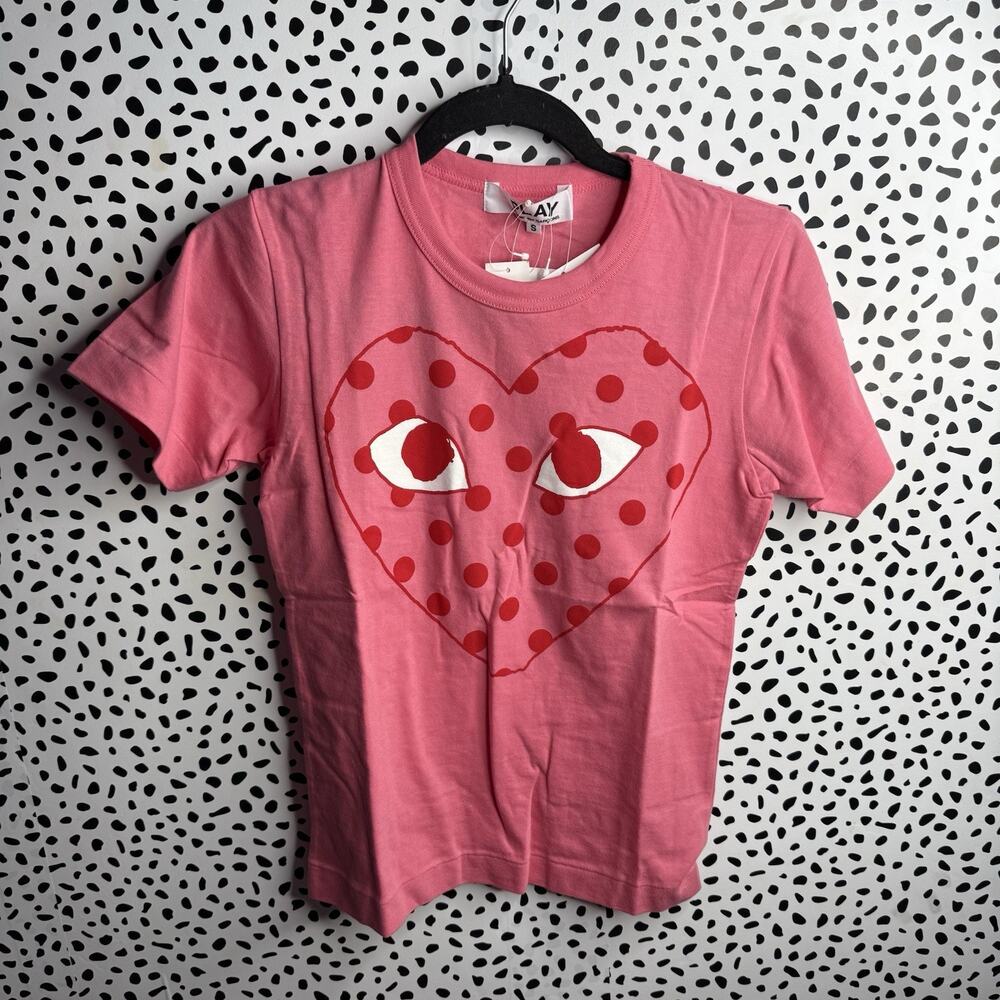Play Comme des Garcons Pink Tee Shirt Size Small Cotton
